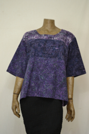 Disini Blouse korte mouw, Combi velerlei paars nr. 1