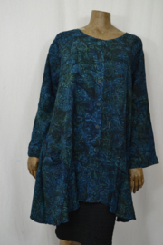 Billy B Blouse Big Big B148 lange mouw blauw kringen