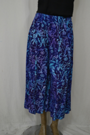 Billy B Broek / rok Cullotte wijd maxima blauw met lichte bloemen