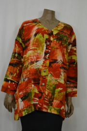 Billy B Blouse B211 Big Big model jasje met zakjes oranje / geel