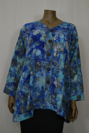 Billy B Blouse B211 met zakjes model 'jasje' mooi blauw