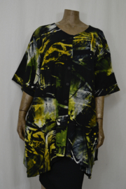 Billy B Blouse B148 Big Big zwart geel/wit vlekken