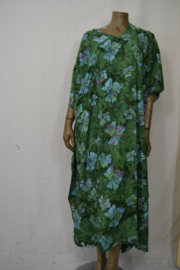 Billy B  Long  Poncho / Kaftan groen blauwe bloem