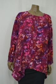 Billy B Blouse Cora Big met lange mouwen rood roze bloemen