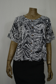 Normal Crazy Blouse Top New Jipsy zwart/wit