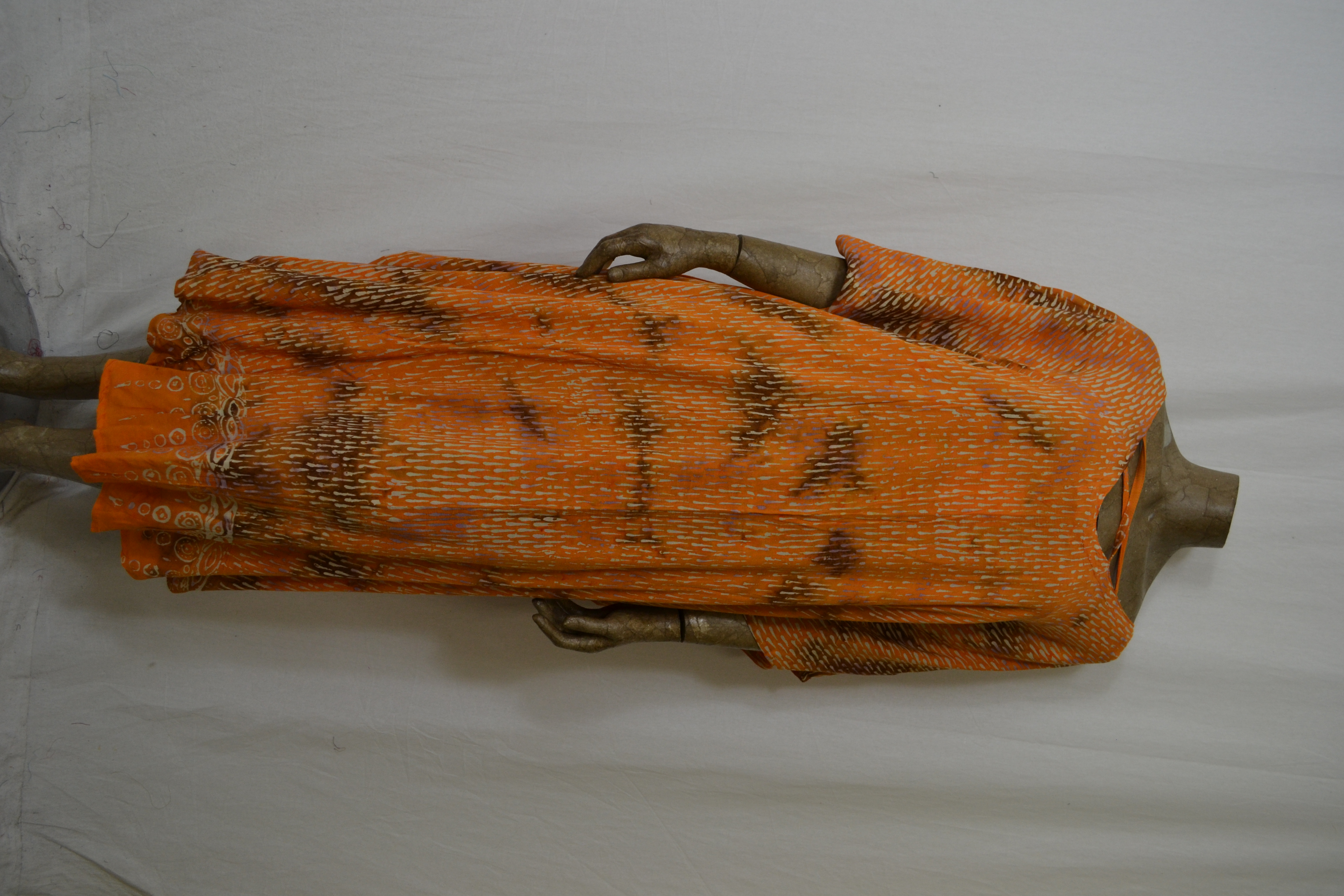 Billy B B169 long Poncho / Kaftan oranje/bruin drup kruis voor of achter dragen