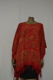 Normal Crazy kaftan Poncho rood / beige