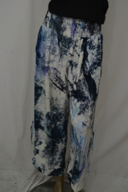 Billy B Broek 2501 elastiek boord zijkant pijp met koord wit en blauw