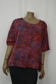 Billy B Blouse Marlieke korte mouw blauw/rood