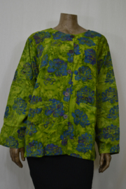 Billy B Blouse / Jacket gevoerd, met knopen en zakken  groen bloem