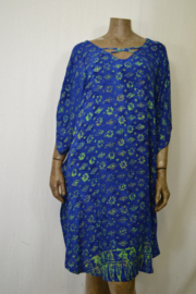 Billy B kaftan/jurk 169 kort met hals kruis (voor of achter) blauw/groen