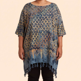 Normal Crazy Kaftan/Blouse grijs/blauw taupe geel