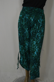 Billy B Broek Ki 2501 batik groen met koordje pijp