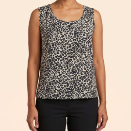Billy B Blouse Lotus witte bloem zwart/blauw