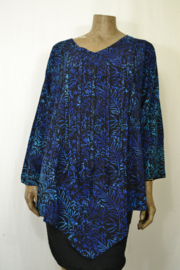 Billy B Blouse B144 lange mouw banden voor zwart met blauw