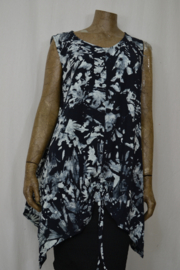 Billy B Blouse P046 optrek en zijzakken zwart met witte vlekken