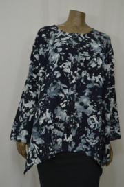 Billy B Blouse Big Cora met lange mouwen zwart wit vlek