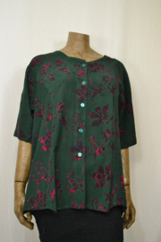 Disini Blouse Magda groen  rood blad