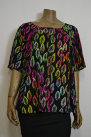 Normal Crazy Blouse New Mosa zwart  kleurig blad