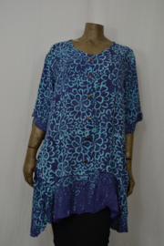 Billy B Blouse B148 Big Big paars/blauw bloem zomerkwaliteit