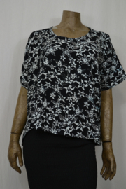 Billy B Blouse Top Jopie zwart/wit bloem