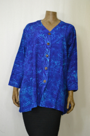 Billy B Blouse Big 211 XL maxima blauw lange mouw met knopen en zakken