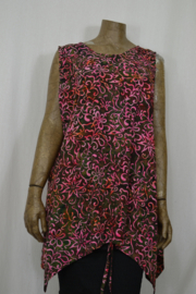 Billy B Blouse P046 optrek en zijzakken groen / rose