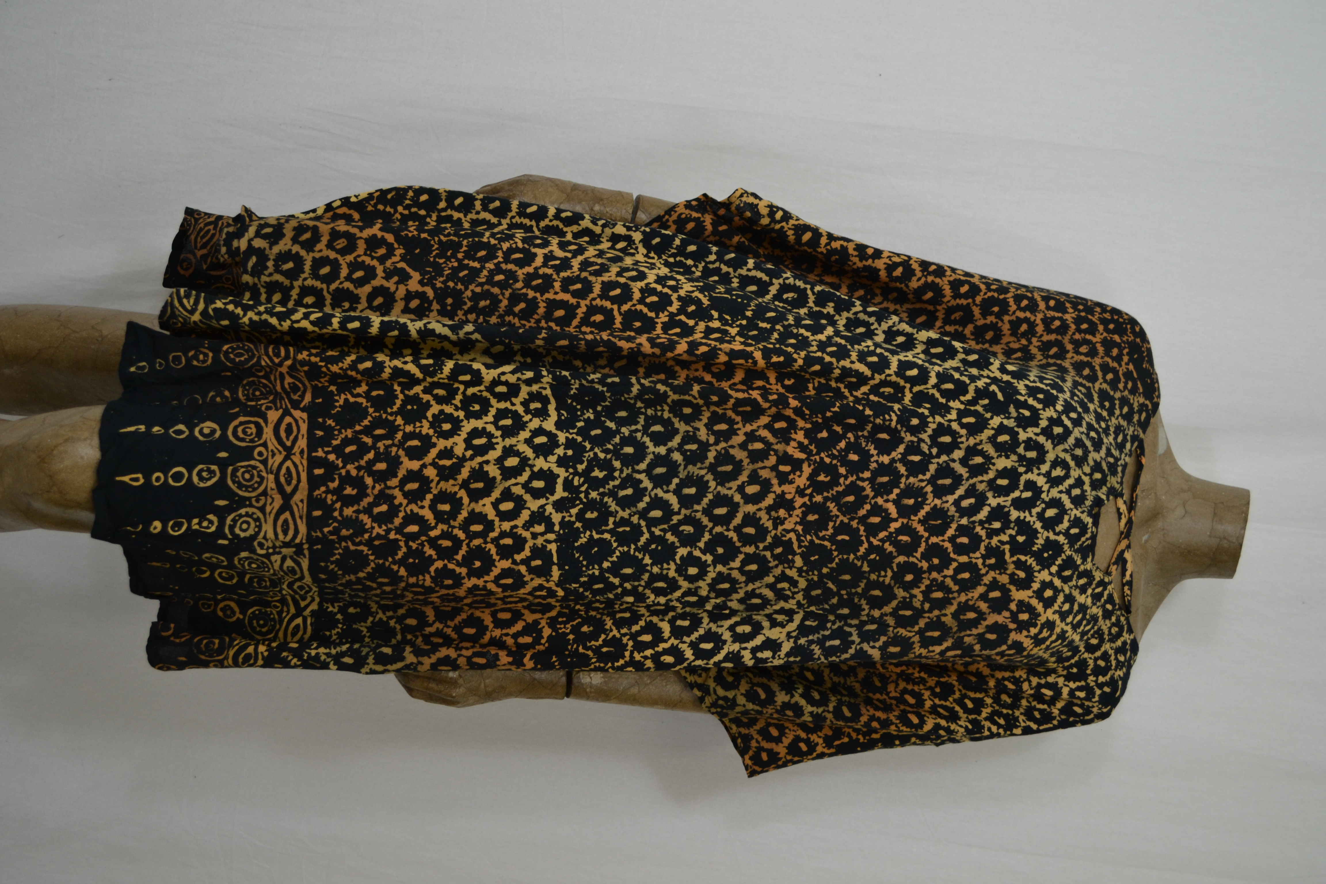 Billy B Kaftan/Jurk B169 kort kruis voor achter dragen zwart camel