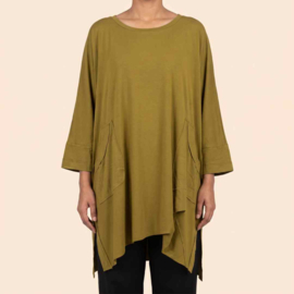 Billy B Blouse/Shirt Big Big Top Indi met zakken mosgroen