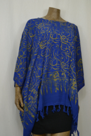 Normal Crazy Blouse/Kaftan blauw taupe met tekens