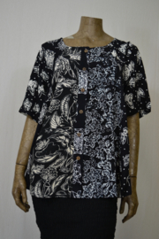 Normal Crazy Blouse New Mosa Aline zwart/wit patchwork