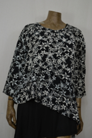 Billy B Blouse Top Eva asym. zwart/wit