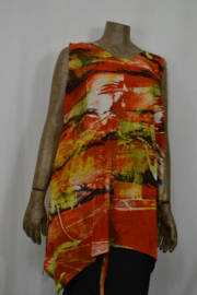 Billy B BlouseP046 optrek en zijzakken oranje geel