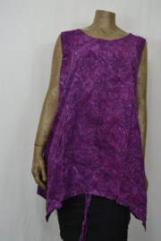 Billy B Blouse P046 optrek met zijzakjes paars met kringen