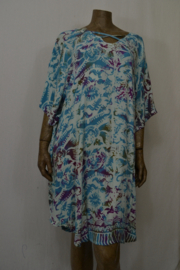 Billy B Kaftan/Jurk 169 kort met halskruis (voor of achter) licht met blauw en paars