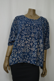 Billy B / Disini Blouse Marlieke blauw met krul