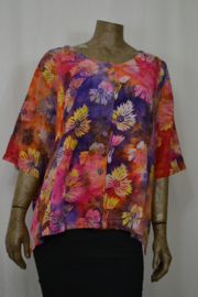 Billy B Blouse Marlieke rood/rose met vlinders