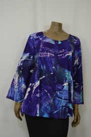 Billy B Blouse B215 lange mouw paars/blauw met vlekken