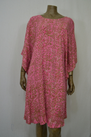 Billy B Kaftan/Jurk 169 kort met halskruis (voor of achter) roze/groen