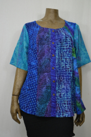 Normal Crazy Blouse New Mosa patch blauw allerlei