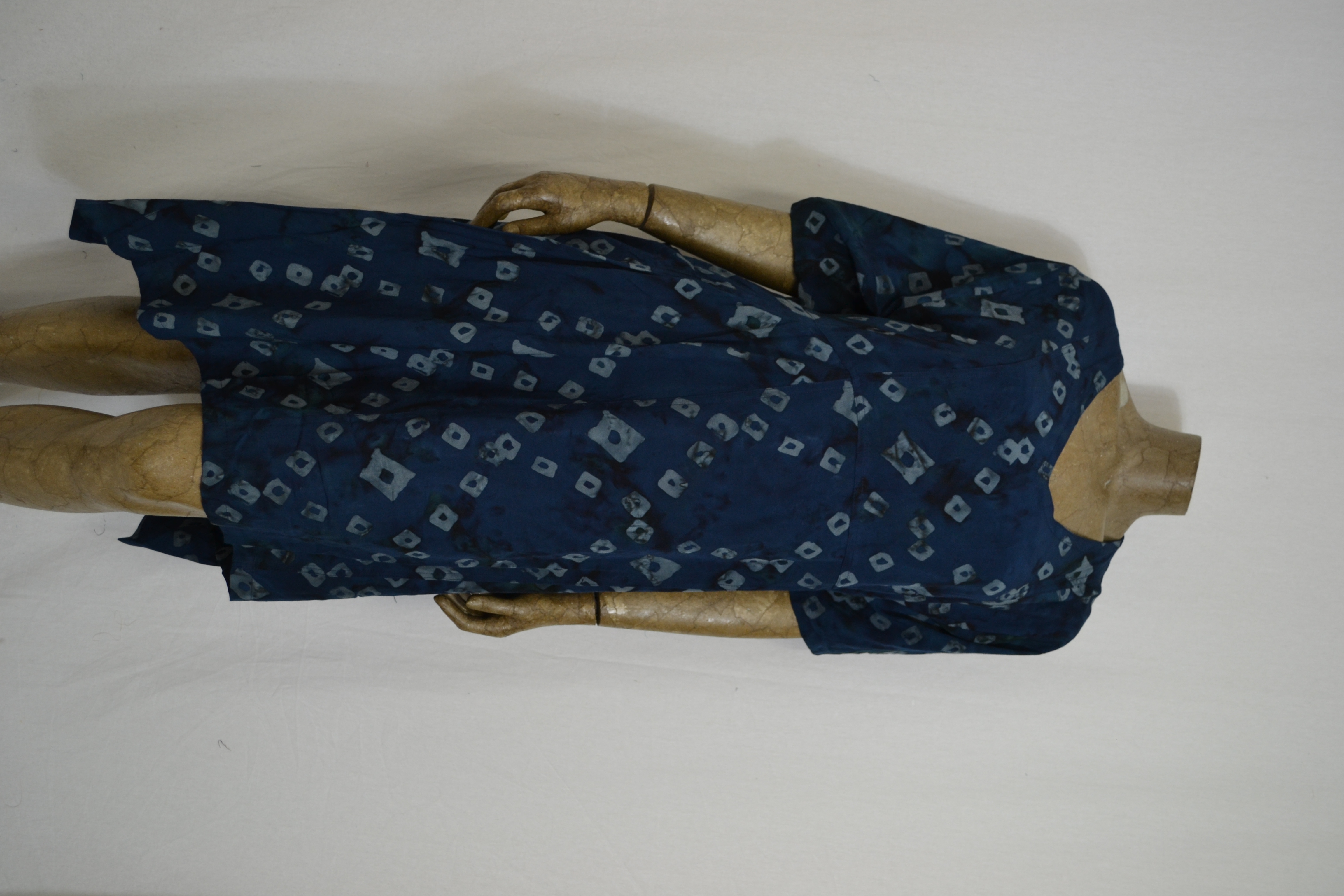 Billy B Dress Dora bandje achter met zakken  blauw met grijs blok
