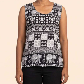 Billy B Blouse Tank Top zwart/wit