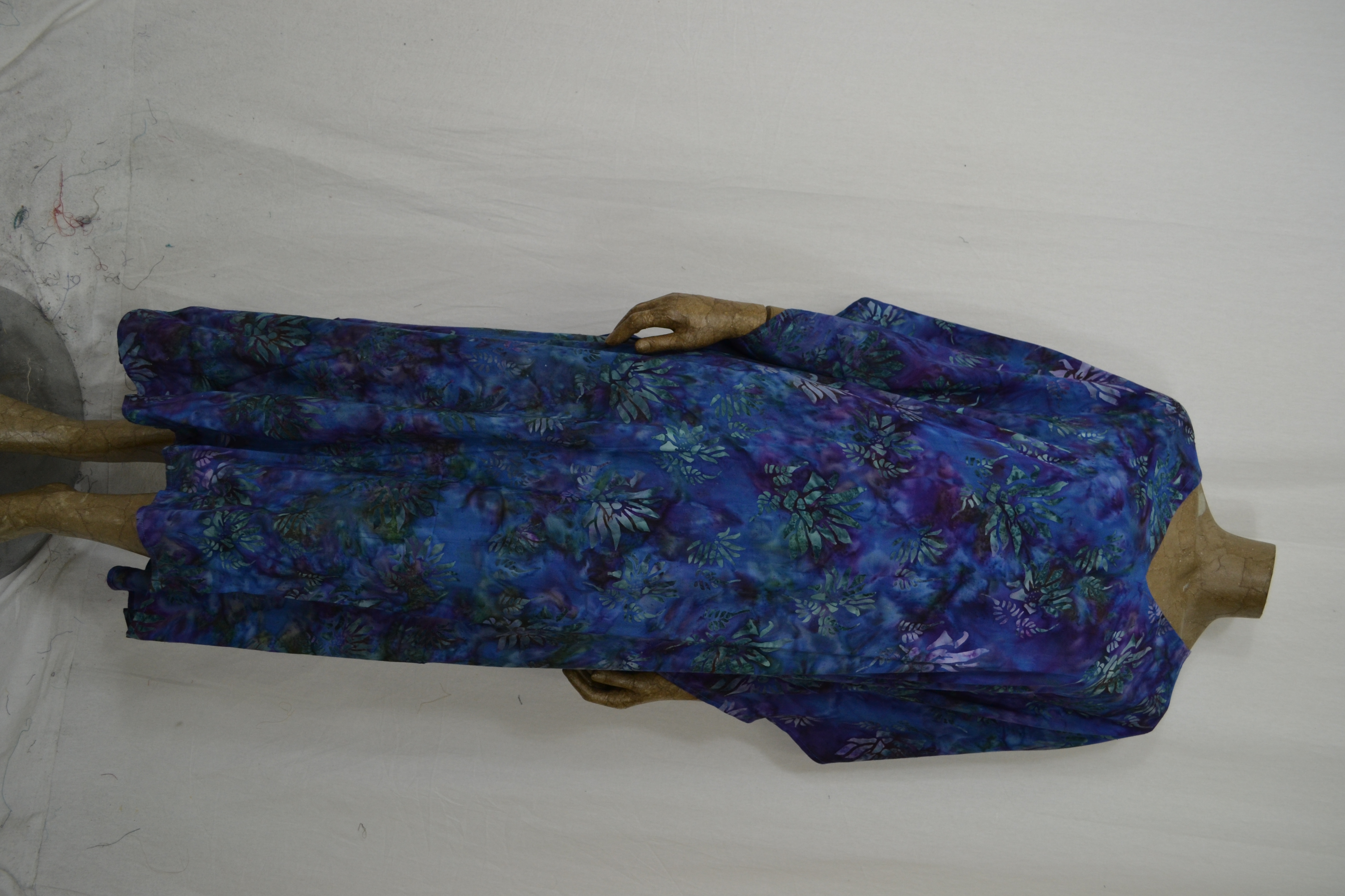 Billy B 137 long Kaftan  blauw paars bloem