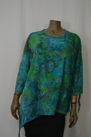 Billy B Blouse B086 Big Big voorkant gesloten groen/blauw met koordjes