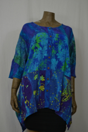 Normal Crazy Blouse Big Wizard Patch blauw groen bloem