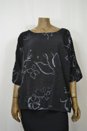 Moon Blouse/Shirt zwart/grijs bloem