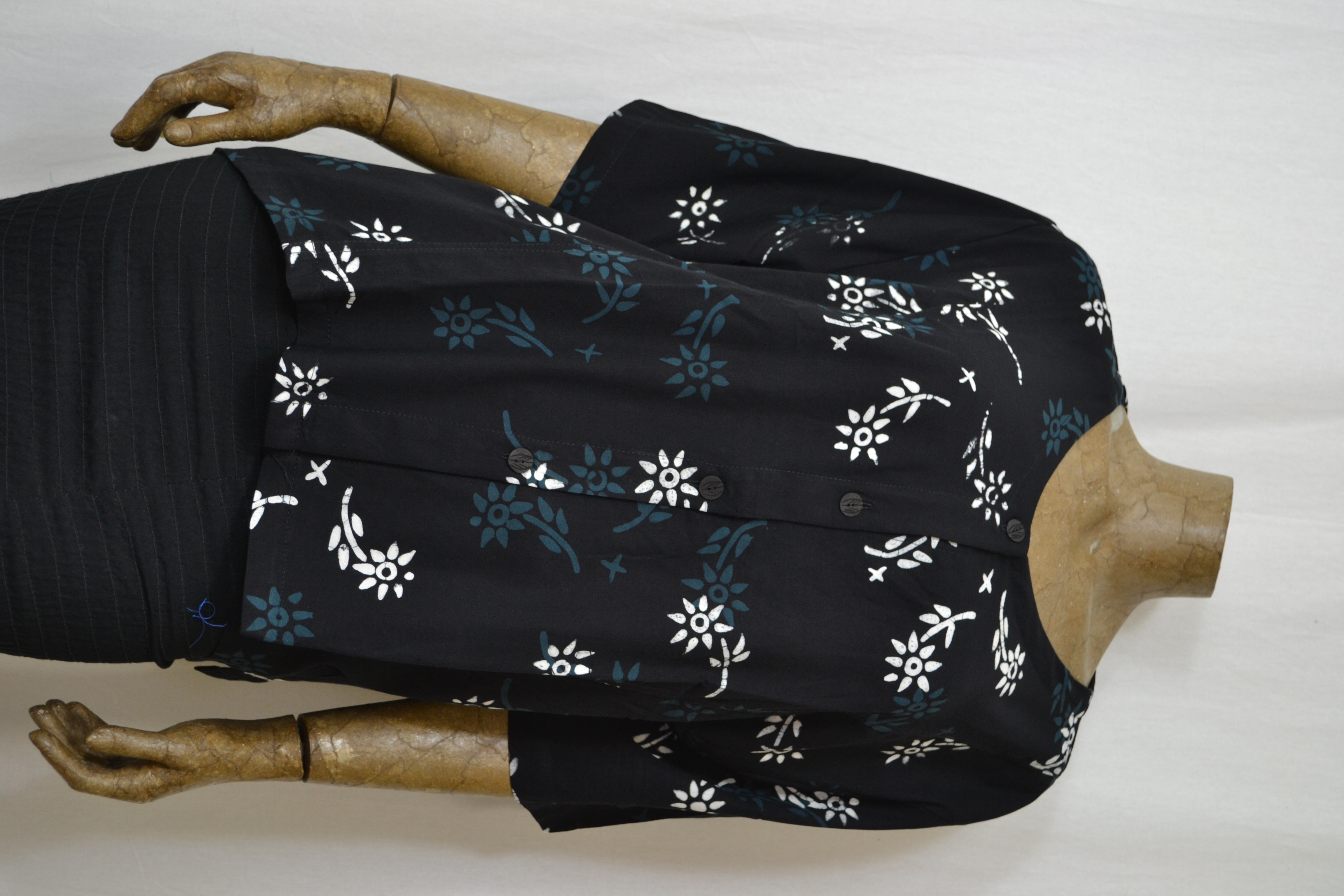 Billy B Blouse Marlieke zwart grijs/wit bloem