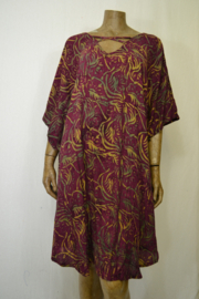 Billy B Kaftan/Jurk 169 kort met halskruis (voor of achter) rood/paars met takken