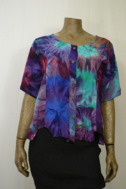 Normal Crazy Blouse Top New Jipsy batik paars/blauw/petrol