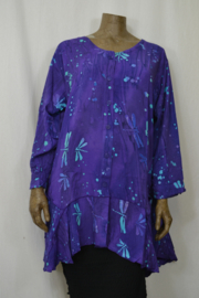 Billy B Blouse B148 Big Big met  zakjes paars libel